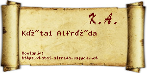Kátai Alfréda névjegykártya